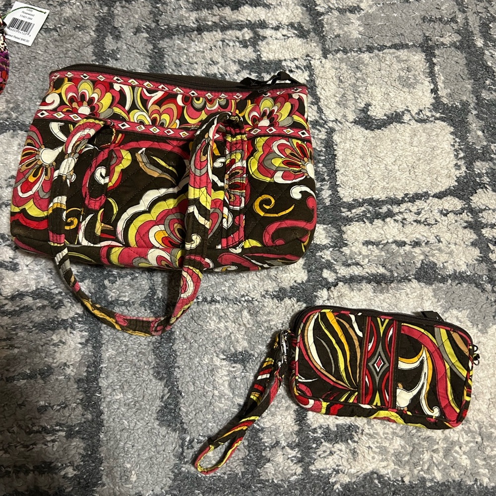 Vera Bradley Floral Tote and Wristlet Set